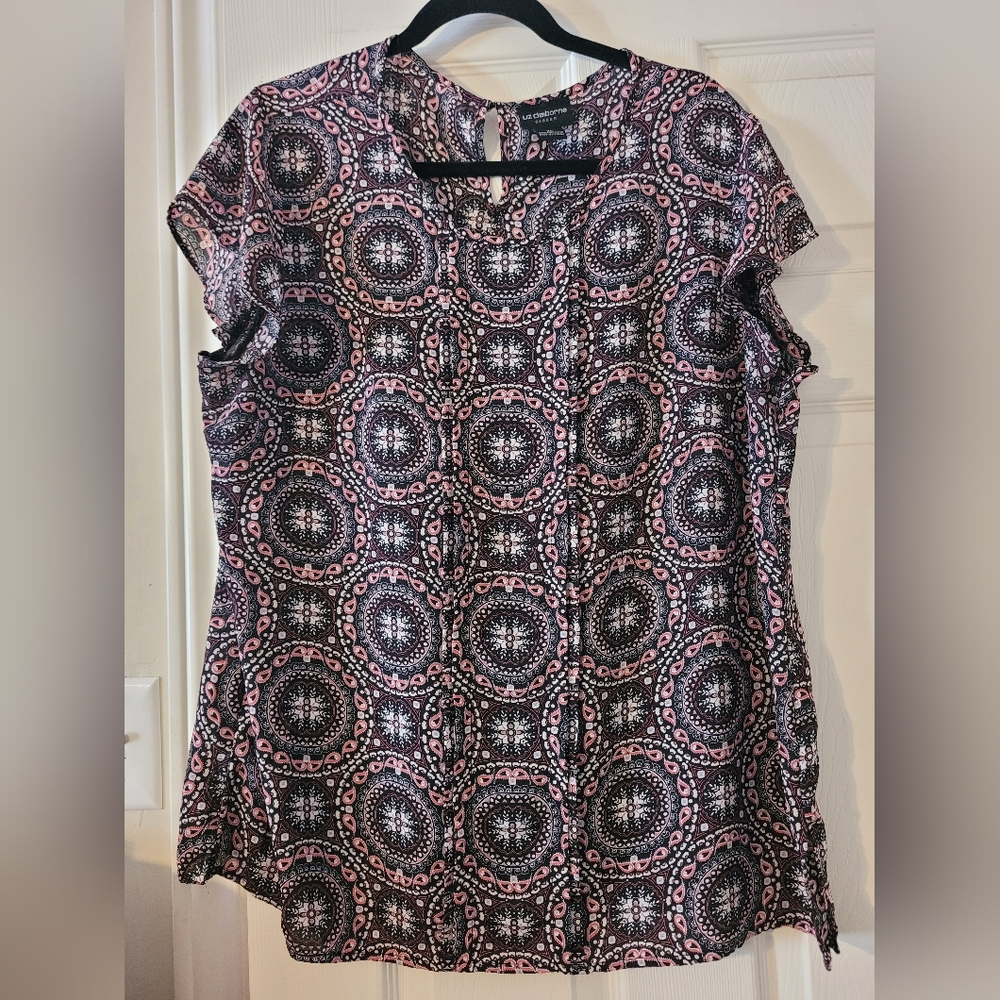 🔥 2 For $20 - Liz Claiborne Women's Short Sleeve Blouse